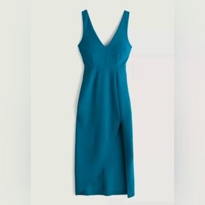 Abercrombie & Fitch Teal Deep V-Neck Sleeveless Dress